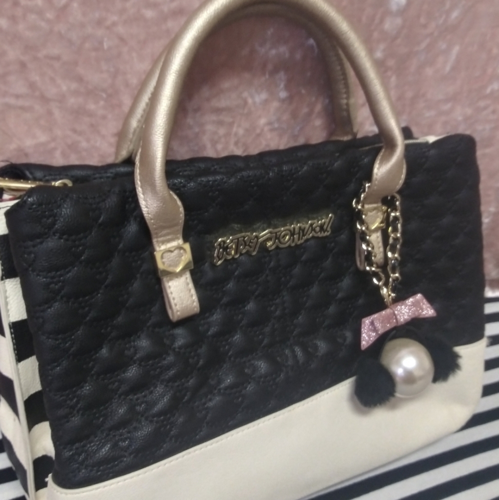 Betsey Johnson Quilt Plush Handbag